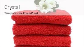  Presentation with white flowers - Presentation theme having red-towels-and-flowers background and a white colored foreground
