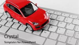  Presentation with loan car - Cool new presentation design with red toy car backdrop and a light gray colored foreground
