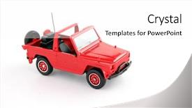  Presentation with jeep car - Colorful slide deck enhanced with fads - word fashion written in white backdrop and a gray colored foreground.