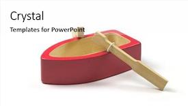  Presentation with red and white abstract - Slide deck enhanced with red toy row boat isolated background and a  colored foreground