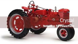  Presentation with tractor - Presentation consisting of red-tractor-on-white background and a tawny brown colored foreground