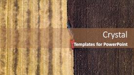  Presentation with aerial - Cool new slide deck with worms eye view - red tractor working on earth backdrop and a coral colored foreground