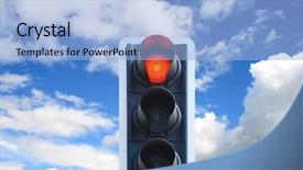  Presentation with traffic light - Audience pleasing slides consisting of red traffic light against cloudy backdrop and a light blue colored foreground