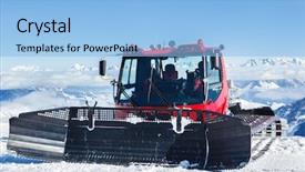  Presentation with red white blue - Presentation design enhanced with red trail groomer high background and a  colored foreground