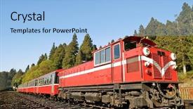  Presentation with train railway - Amazing presentation theme having red train under blue sky on railway forest in alishan national scenic area taiwan asia backdrop and a light blue colored foreground