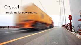  Presentation with bridge - Slides consisting of red truck - trunk on bridge background and a lemonade colored foreground