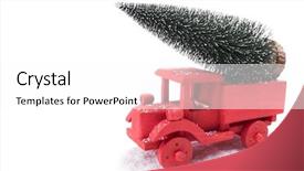  Presentation with red apple tree - Presentation design having red truck carrying a pine background and a  colored foreground