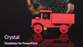 Presentation with red apple tree - Amazing presentation having red truck carrying a pine backdrop and a  colored foreground