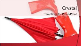  Presentation with ruby red - Beautiful presentation design featuring red umbrella and rubber boots backdrop and a lemonade colored foreground
