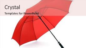  Presentation with red and white industry - PPT theme having red umbrella isolated on white background and a coral colored foreground