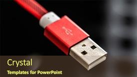  Presentation with connector - Presentation design consisting of red-usb-connector-for-smartphone background and a  colored foreground