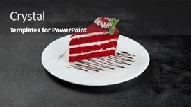  Presentation with currant black white and red - PPT layouts consisting of red-velvet-cake-on-white background and a dark gray colored foreground
