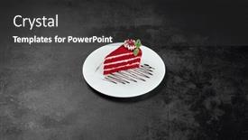  Presentation with biscuit - Presentation with red-velvet-cake-on-white background and a dark gray colored foreground