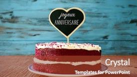  Presentation with rustic chalkboard - Presentation design having cake with a heart-shape background and a tawny brown colored foreground