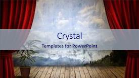  Presentation with theater stage - Amazing theme having red velvet theater curtain backdrop and a sky blue colored foreground