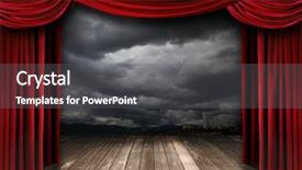  Presentation with theater stage - Theme featuring red velvet theater curtain background and a dark gray colored foreground