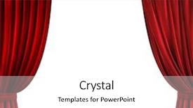  Presentation with theater curtains - Colorful presentation design enhanced with red velvet theater curtains backdrop and a white colored foreground