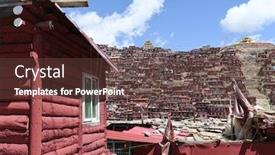  Presentation with monastery - Amazing theme having gar buddhist academy in sichuan backdrop and a tawny brown colored foreground