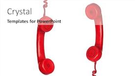  Presentation with cable - PPT theme having red-vintage-phones-hanging background and a white colored foreground