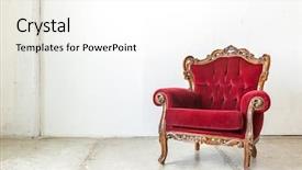  Presentation with vintage retro - Slide set featuring red vintage retro style chair background and a white colored foreground