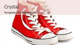  Presentation with shoes - Colorful PPT theme enhanced with red vintage shoes on white backdrop and a lemonade colored foreground