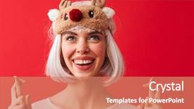  Presentation with happy image - Audience pleasing PPT theme consisting of red wall background showing hope backdrop and a  colored foreground