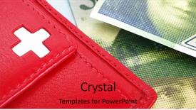  Presentation with broken wall american flag - Presentation theme featuring red wallet with swiss flag background and a red colored foreground