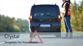  Presentation with tow truck - Slides featuring red warning triangle on asphalt background and a light blue colored foreground