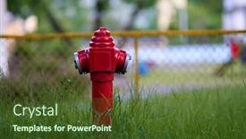  Presentation with water - Amazing presentation having red-water-hydrant-shoot-over backdrop and a tawny brown colored foreground