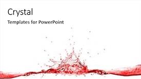  Presentation with water splash - PPT theme featuring red water splash isolated background and a white colored foreground