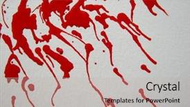  Presentation with watercolor red - Slide set consisting of red watercolor abstract background and a soft green colored foreground