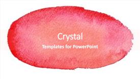  Presentation with watercolor color - Cool new PPT theme with red watercolor brush strokes backdrop and a coral colored foreground
