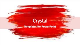  Presentation with watercolor red - PPT theme consisting of red watercolor texture paint stain background and a crimson colored foreground