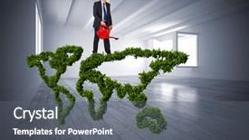  Presentation with red and white - Slide deck with red watering can against white background and a gray colored foreground