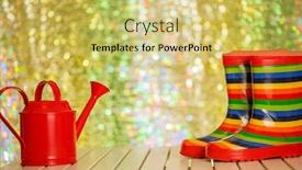  Presentation with new beginning - Presentation enhanced with red-watering-can-and-boots background and a yellow colored foreground