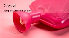  Presentation with watter bottle - Slide set with red watter rubber bottle background and a coral colored foreground