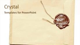  Presentation with wax - Presentation design consisting of red wax seal on yellow background and a cream colored foreground