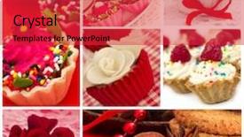  Presentation with cupcakes - PPT layouts with red wedding - collage of cupcakes background and a red colored foreground