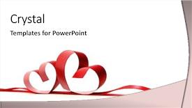  Presentation with wedding white - Presentation theme consisting of red wedding - ribbons shaped as hearts background and a white colored foreground