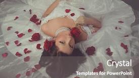  Presentation with bride - Cool new slide deck with red wedding - sexy young bride on dark backdrop and a gray colored foreground