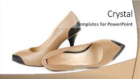  Presentation with shoes - PPT theme having red wedding - white female shoes background and a  colored foreground