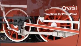  Presentation with old - Beautiful slide deck featuring red wheels of old locomotive backdrop and a tawny brown colored foreground