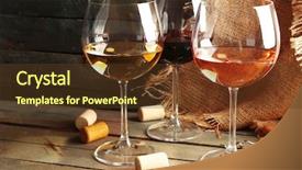  Presentation with wine - Cool new theme with red white - composition of wine glasses backdrop and a tawny brown colored foreground