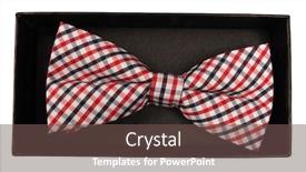  Presentation with red bow - Audience pleasing PPT layouts consisting of red-white-and-black-plaid backdrop and a tawny brown colored foreground