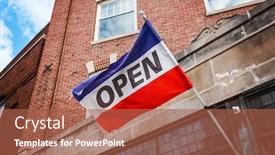  Presentation with flag - Cool new slide deck with red-white-and-blue-flag backdrop and a red colored foreground