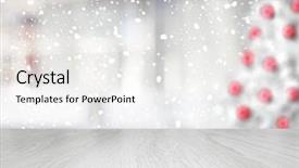  Presentation with christmas tree - Audience pleasing presentation consisting of red white background - empty table in front backdrop and a white colored foreground