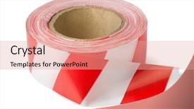  Presentation with caution - Cool new slide set with red white barrier tape backdrop and a coral colored foreground