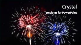  Presentation with red white blue - Colorful presentation enhanced with red white blue color fireworks backdrop and a black colored foreground
