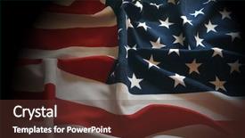  Presentation with 3d figure american flag - Audience pleasing slide deck consisting of red white blue government - american flag background backdrop and a  colored foreground