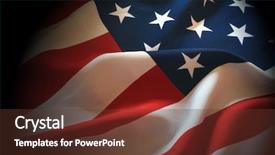  Presentation with american government - PPT theme with red white blue government - american flag background background and a tawny brown colored foreground